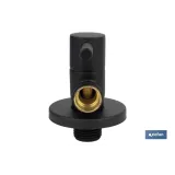 VÁLVULA DE ESCUADRA 1/2 x 1/2 MODELO LUX NEGRA (PACK: 1 UDS) - Almacén de Ferretería Acor