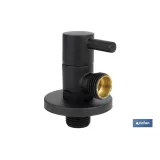 VÁLVULA DE ESCUADRA 1/2 x 1/2 MODELO LUX NEGRA (PACK: 1 UDS) - Almacén de Ferretería Acor