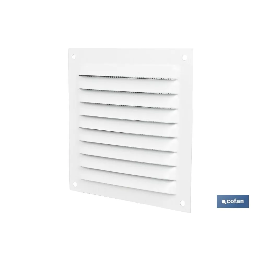 REJILLA DE VENTILACIÓN ALUMINIO BLANCO CON MOSQUITERA 30 X 30 CM (PACK: 5 UDS) - Almacén de Ferretería Acor