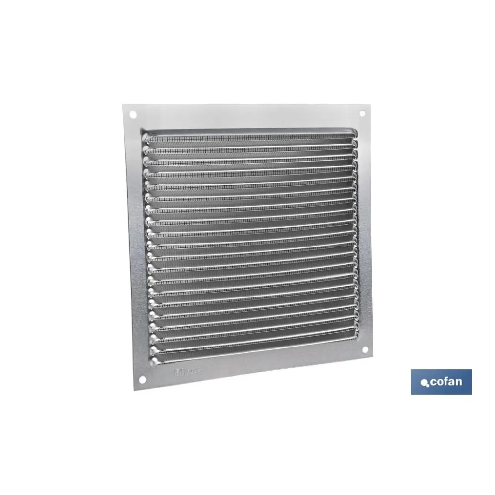 REJILLA DE VENTILACIÓN ALUMINIO CON MOSQUITERA 17 X 17 CM (PACK: 5 UDS) - Almacén de Ferretería Acor