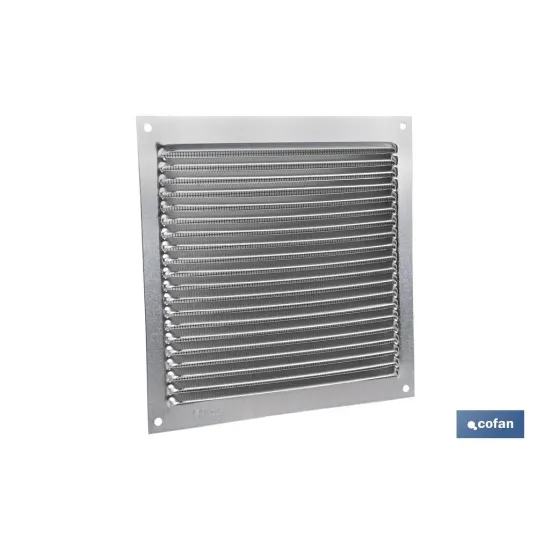 REJILLA DE VENTILACIÓN ALUMINIO CON MOSQUITERA 17 X 17 CM venta unitaria (PACK: 1 UDS) - Almacén de Ferretería Acor