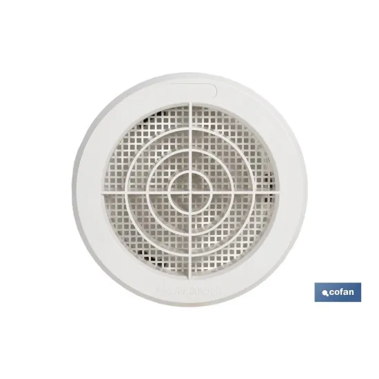 REJILLA DE VENTILACIÓN ABS BLANCO PARA EMPOTRAR A TUBO CON CLIP Ø10-11 CM venta unitaria - Almacén de Ferretería Acor