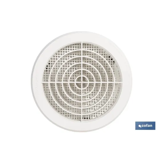 REJILLA DE VENTILACIÓN ABS BLANCO PARA EMPOTRAR A TUBO CON CLIP Ø12-14 CM (PACK: 5 UDS) - Almacén de Ferretería Acor