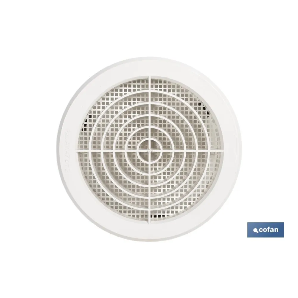 REJILLA DE VENTILACIÓN ABS BLANCO PARA EMPOTRAR A TUBO CON CLIP Ø12-14 CM (PACK: 5 UDS) - Almacén de Ferretería Acor