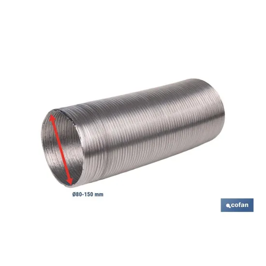 TUBO FLEXIBLE SEMIRRÍGIDO ALUMINIO Ø100 MM X 1,5 M (PACK: 1 UDS) - Almacén de Ferretería Acor