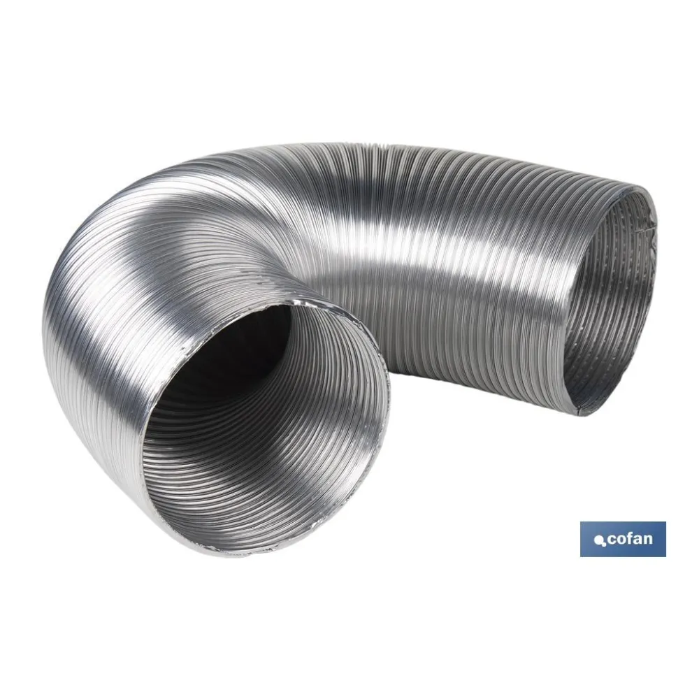 TUBO FLEXIBLE SEMIRRÍGIDO ALUMINIO Ø100 MM X 1,5 M (PACK: 1 UDS) - Almacén de Ferretería Acor