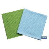 PACK 2 PAÑOS COCINA 50x50 VERDE/AZUL