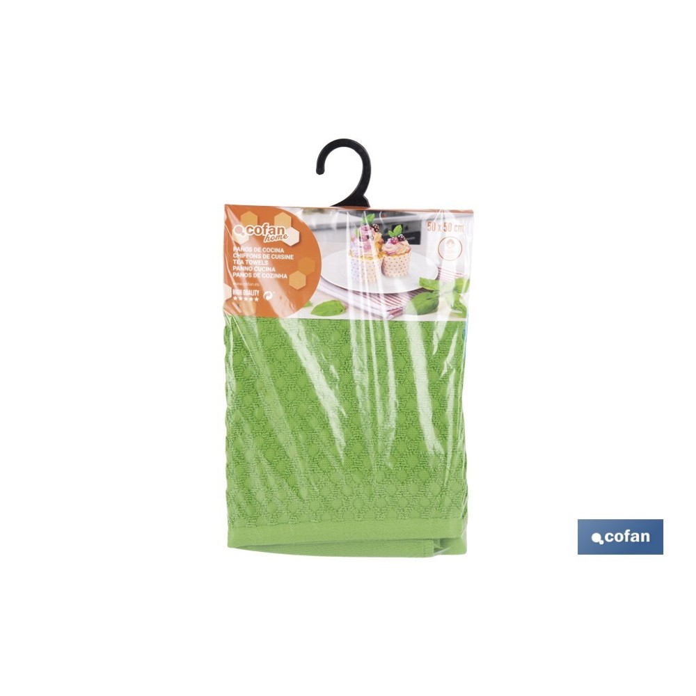 PACK 2 PAÑOS COCINA 50x50 VERDE/AZUL