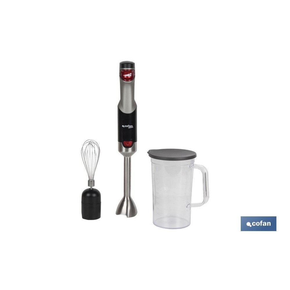 BATIDORA DE MANO ELÉCTRICA CON ACCESORIO BATIDOR Y VASO MEZCLADOR  800W