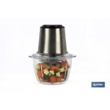 PICADORA ELECTRICA ACERO INOX VASO DE  VIDRIO 1,2 L 400W