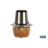 PICADORA ELECTRICA ACERO INOX VASO DE  VIDRIO 1,2 L 400W
