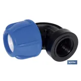 CODO 90° ROSCA HEMBRA PP PN16 20 X 1/2 (PACK: 25 UDS) - Almacén de Ferretería Acor