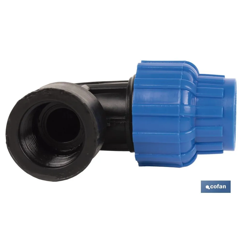 CODO 90° ROSCA HEMBRA PP PN16 20 X 1/2 (PACK: 25 UDS) - Almacén de Ferretería Acor