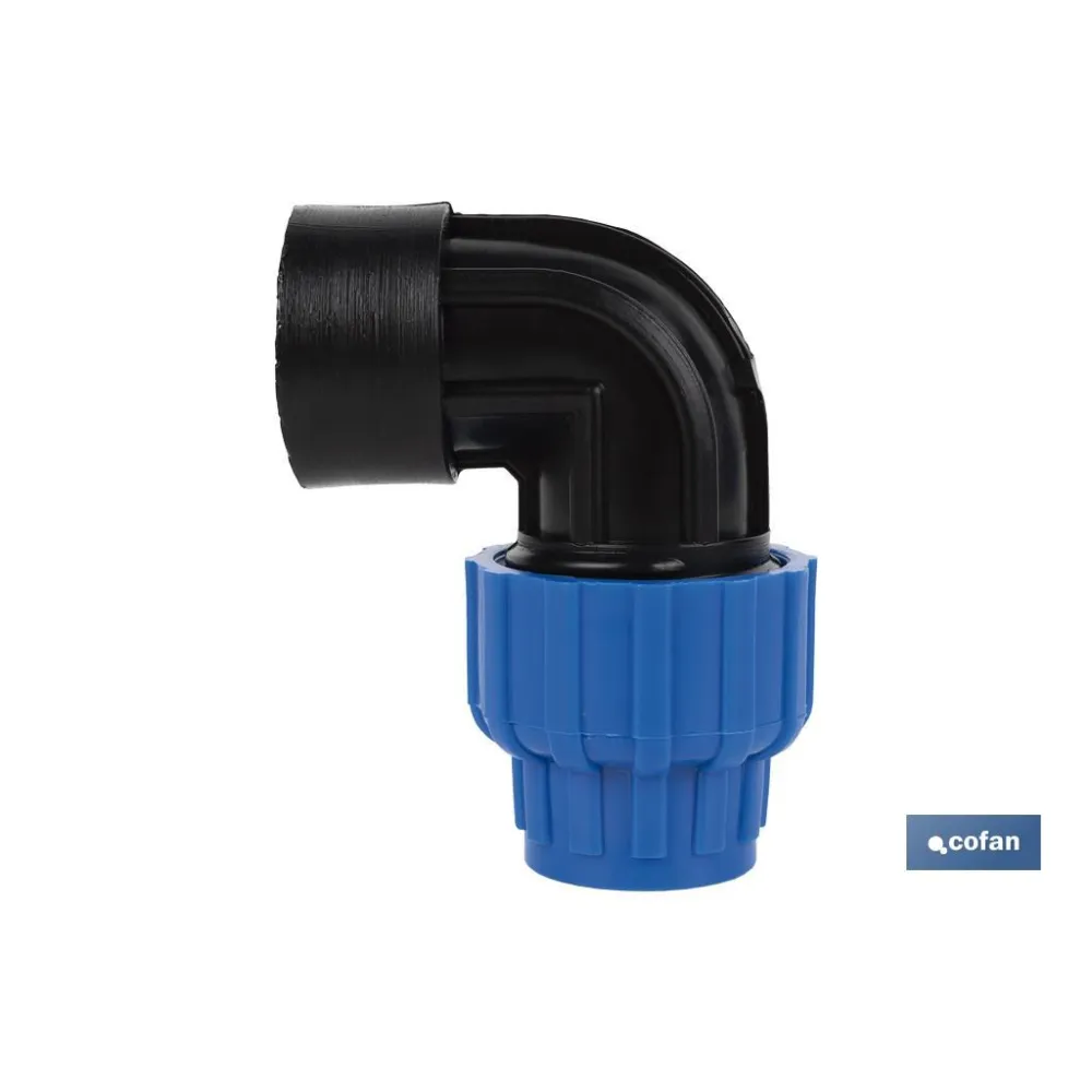 CODO 90° ROSCA HEMBRA PP PN16 63 X 2  VENTA UNITARIA (PACK: 1 UDS) - Almacén de Ferretería Acor