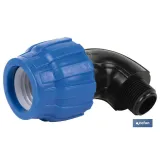 CODO 90° ROSCA MACHO PP PN16 20 X 1/2 (PACK: 25 UDS) - Almacén de Ferretería Acor