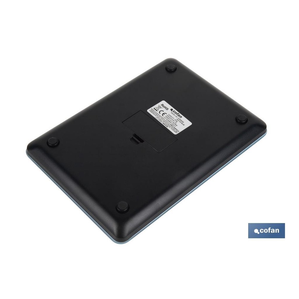 BÁSCULA DE COCINA DIGITAL 10 KG COLOR AZUL