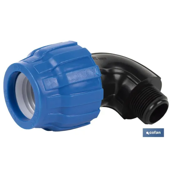 CODO 90° ROSCA MACHO PP PN16 40 X 1 1/4  VENTA UNITARIA (PACK: 1 UDS) - Almacén de Ferretería Acor