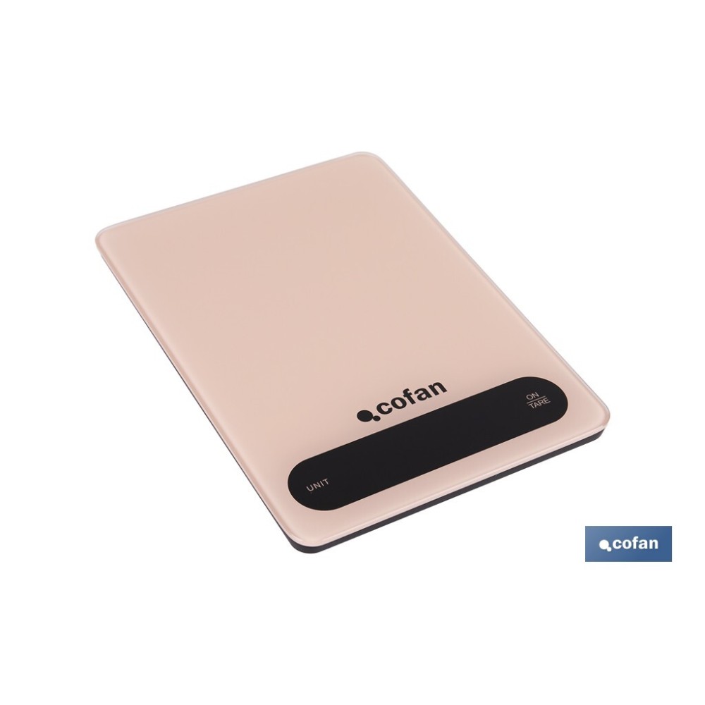 BÁSCULA DE COCINA DIGITAL 10 KG COLOR NARANJA PASTEL