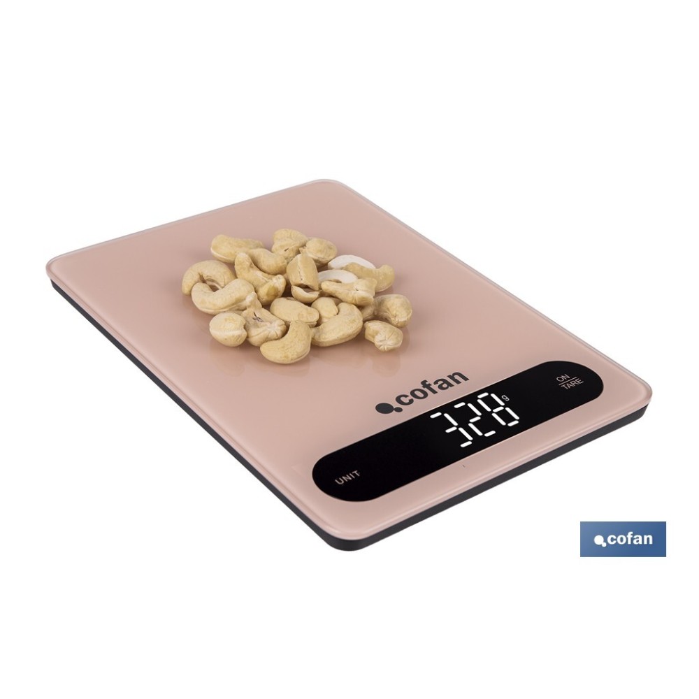 BÁSCULA DE COCINA DIGITAL 10 KG COLOR NARANJA PASTEL