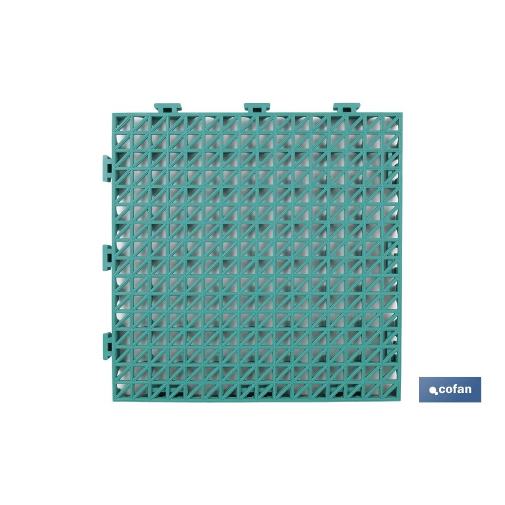 SET DE 4 UDS. LOSETA ALVEOLADA VERDE DE PVC 33 X 33 X 2 CM