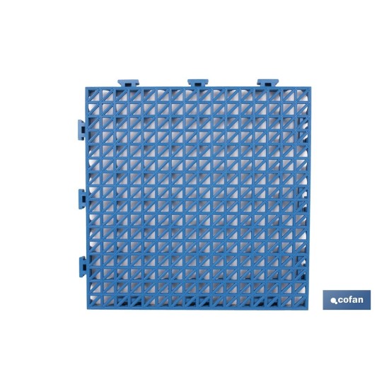 SET DE 4 UDS. LOSETA ALVEOLADA AZUL DE PVC 33 X 33 X 2 CM
