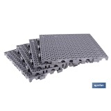 SET DE 4 UDS. LOSETA ALVEOLADA GRIS CLARO DE PVC 33 X 33 X 2 CM