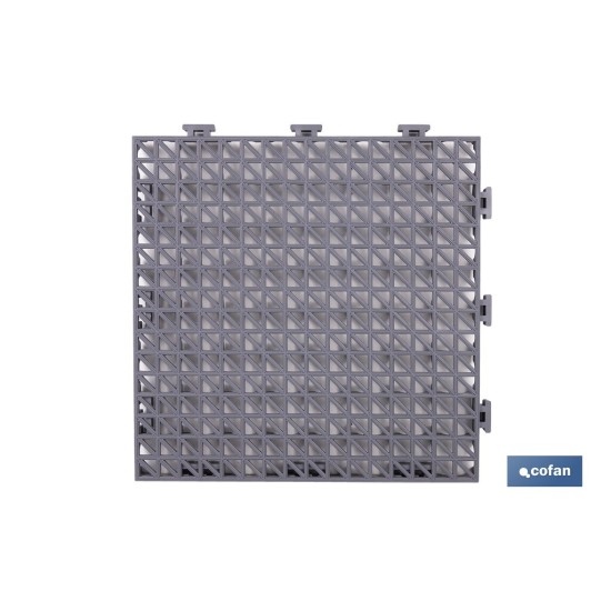 SET DE 4 UDS. LOSETA ALVEOLADA GRIS CLARO DE PVC 33 X 33 X 2 CM