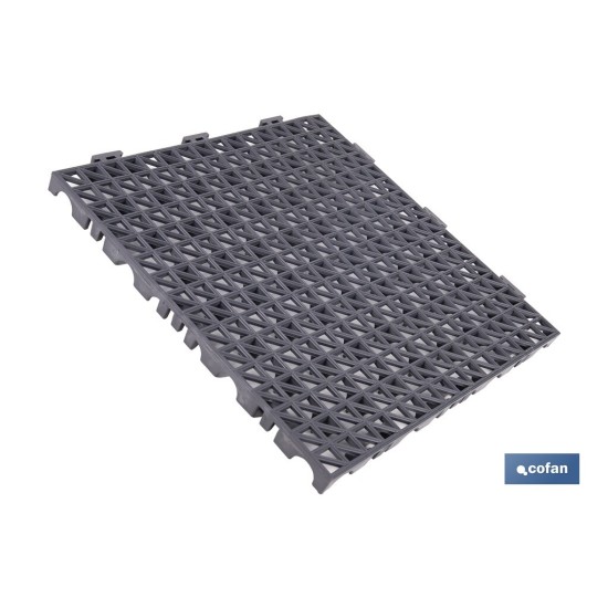 SET DE 4 UDS. LOSETA ALVEOLADA GRIS OSCURO DE PVC 33 X 33 X 2 CM