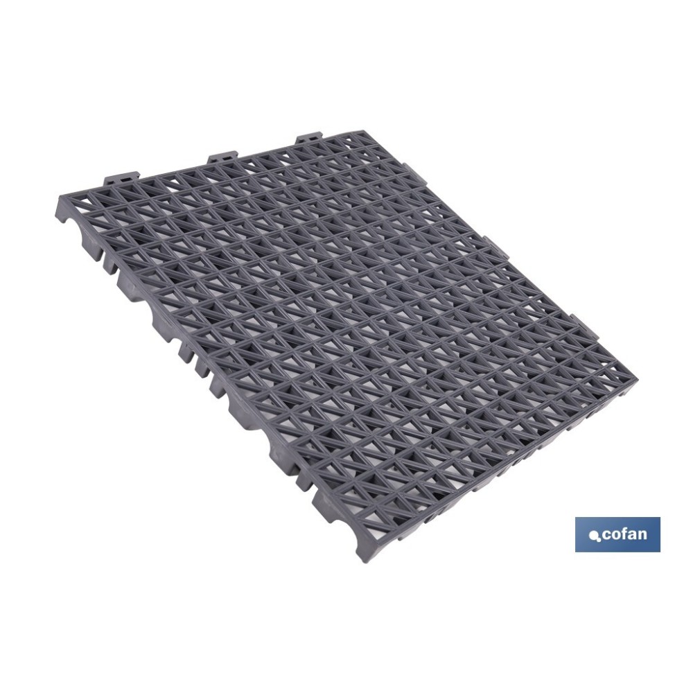 SET DE 4 UDS. LOSETA ALVEOLADA GRIS OSCURO DE PVC 33 X 33 X 2 CM