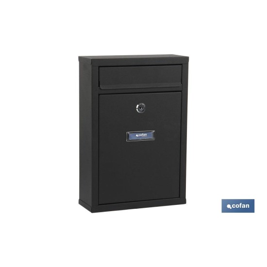 BUZÓN CORREO EXTERIOR NEGRO MODELO LETTER 320x215x85mm