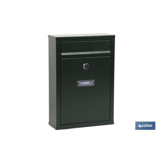 BUZÓN CORREO EXTERIOR VERDE MODELO LETTER 320x215x85mm