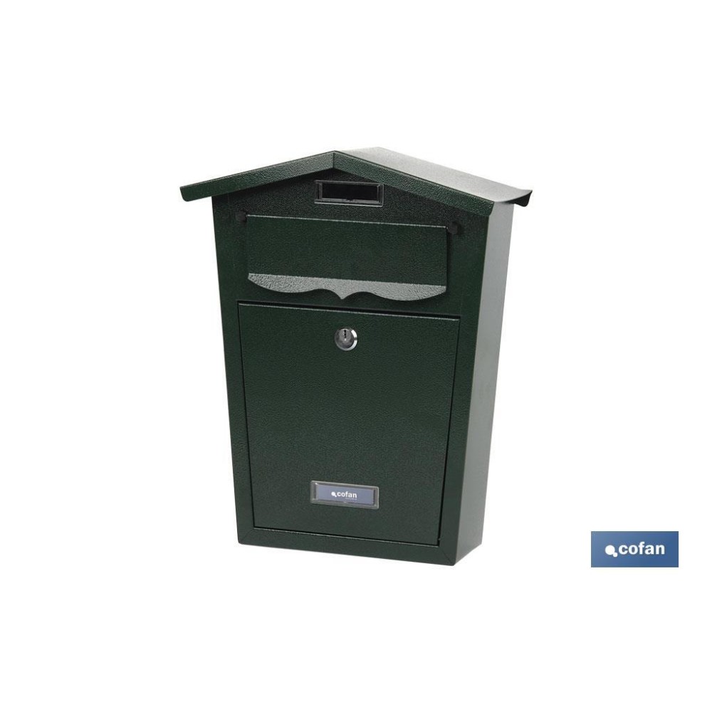 BUZÓN CORREO EXTERIOR VERDE MODELO GARDEN 360x290x105mm