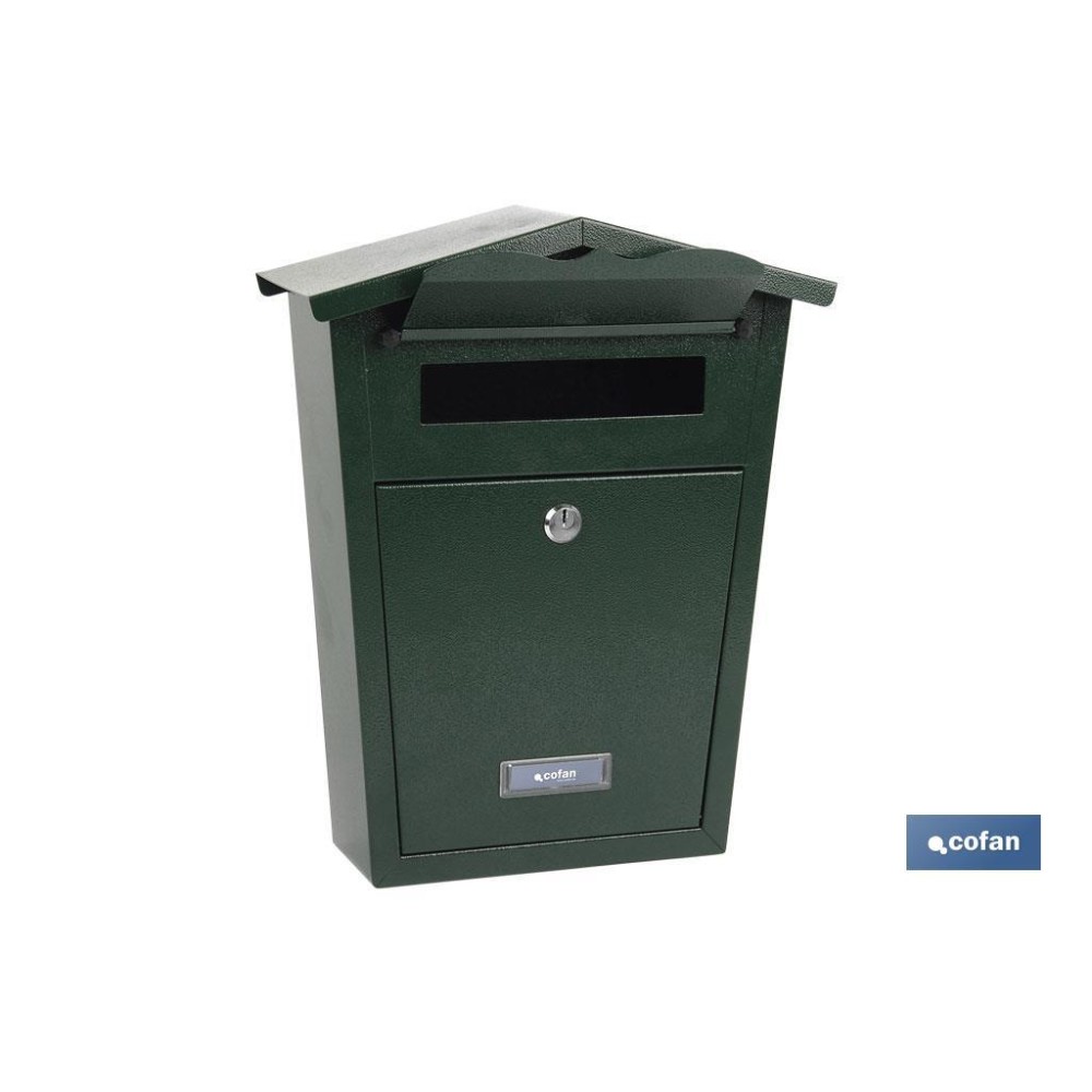 BUZÓN CORREO EXTERIOR VERDE MODELO GARDEN 360x290x105mm