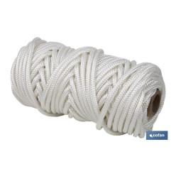 BOBINA CORDÓN POLIÉSTER REFORZADO 5 MM 25 M BLANCO