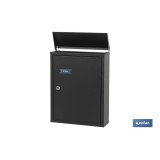BUZÓN CORREO EXTERIOR NEGRO MODELO POST 385x290x100mm