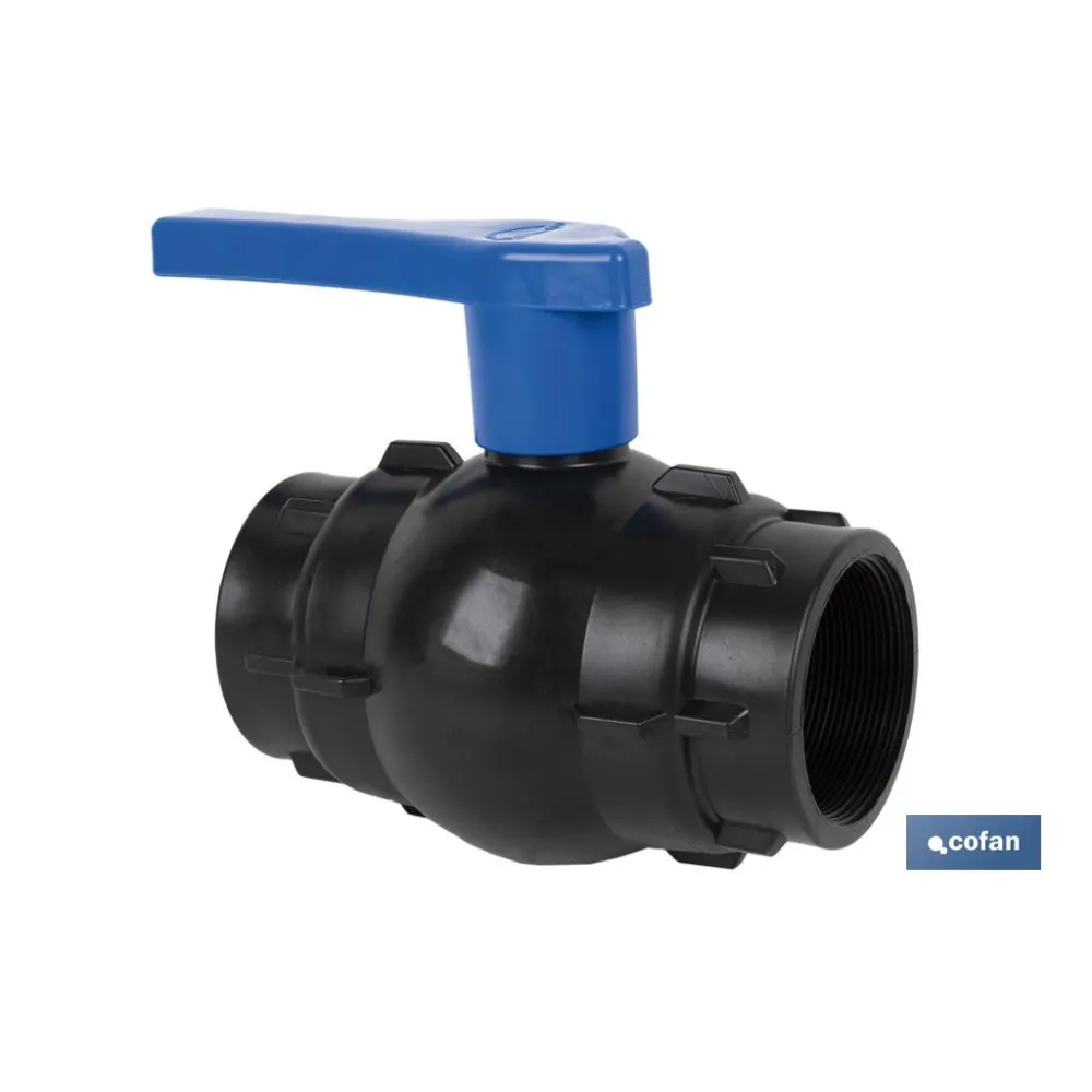 VÁLVULA DE BOLA ROSCA H-H PP PN16 1/2 x 1/2 (PACK: 20 UDS) - Almacén de Ferretería Acor