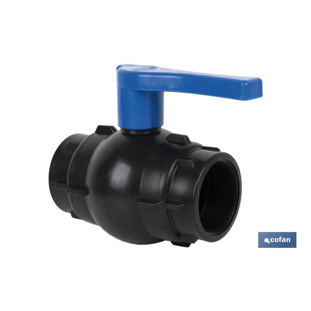 VÁLVULA DE BOLA ROSCA H-H PP PN16 1/2 x 1/2 (PACK: 20 UDS) - Almacén de Ferretería Acor