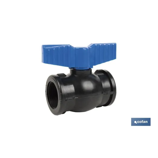 VÁLVULA DE BOLA ROSCA H-H PP PN16 1 1/2 x 1 1/2 (PACK: 1 UDS) - Almacén de Ferretería Acor