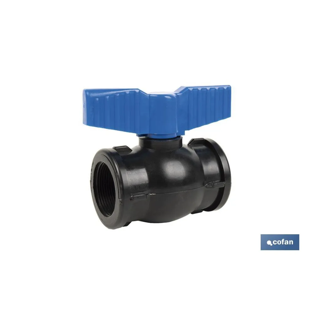 VÁLVULA DE BOLA ROSCA H-H PP PN16 1 1/2 x 1 1/2 (PACK: 1 UDS) - Almacén de Ferretería Acor