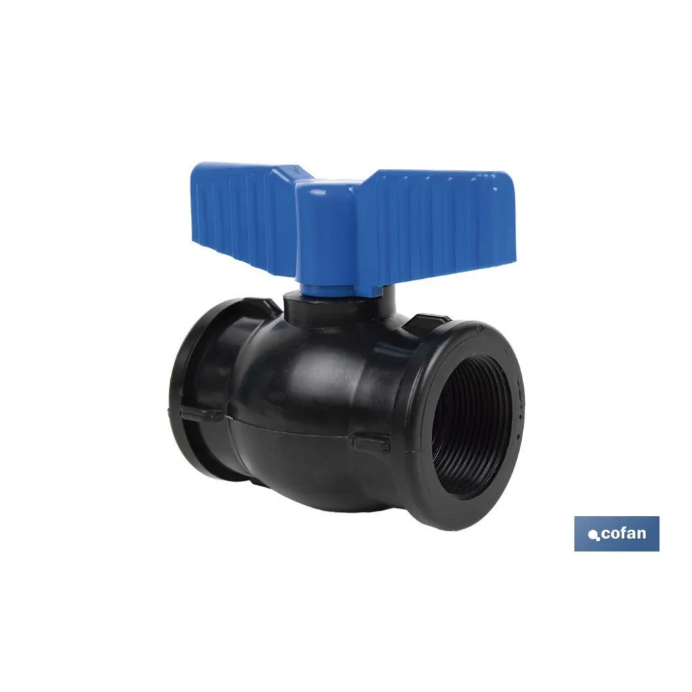 VÁLVULA DE BOLA ROSCA H-H PP PN16 1 1/2 x 1 1/2 (PACK: 1 UDS) - Almacén de Ferretería Acor