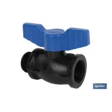VÁLVULA DE BOLA ROSCA M-H PP PN16 1/2 x 1/2 (PACK: 20 UDS) - Almacén de Ferretería Acor