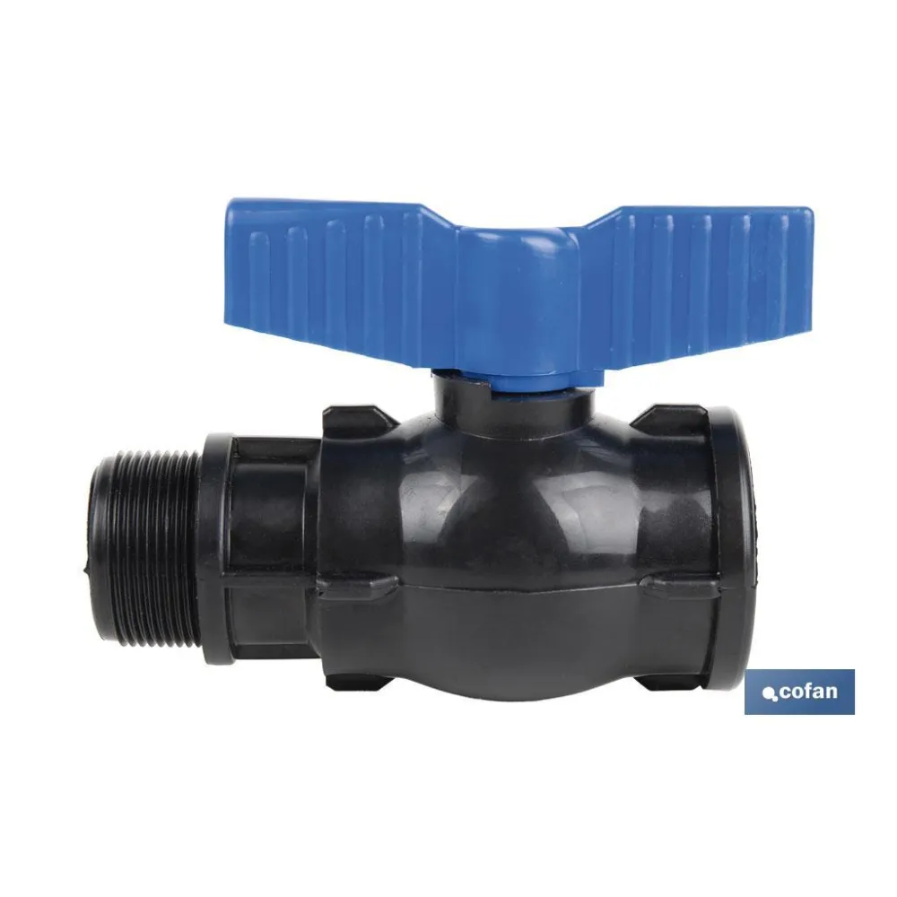VÁLVULA DE BOLA ROSCA M-H PP PN16 1 1/2 x 1 1/2 (PACK: 1 UDS) - Almacén de Ferretería Acor