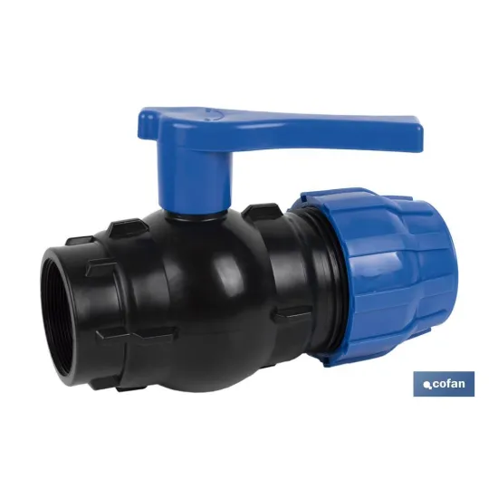 ENLACE VÁLVULA DE BOLA ROSCA HEMBRA PP PN16 20 x 1/2 VENTA UNITARIA (PACK: 1 UDS) - Almacén de Ferretería Acor