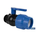 ENLACE VÁLVULA DE BOLA ROSCA MACHO PP PN16 20 x 1/2 (PACK: 20 UDS) - Almacén de Ferretería Acor