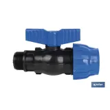 ENLACE VÁLVULA DE BOLA ROSCA MACHO PP PN16 50 x 1 1/2 (PACK: 1 UDS) - Almacén de Ferretería Acor
