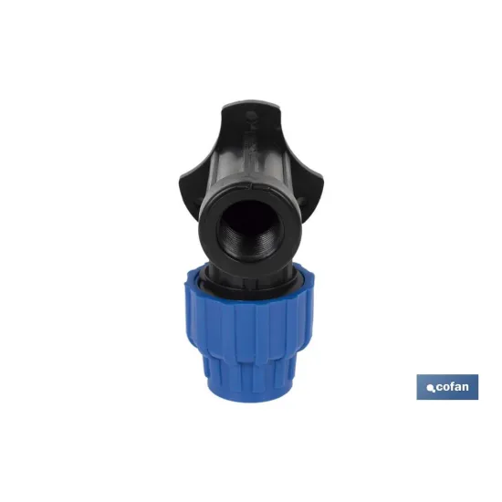 CODO 90° GRIFO ROSCA HEMBRA PP PN16 25 x 1/2 (PACK: 10 UDS) - Almacén de Ferretería Acor