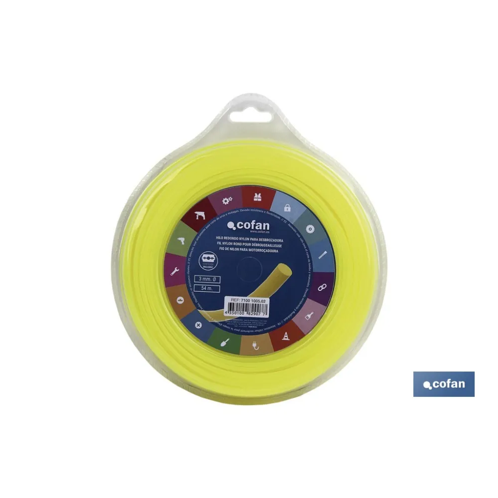 HILO REDONDO DE NYLON PARA DESBROZADORA 54 M X 3 MM (PACK: 1 UDS) - Almacén de Ferretería Acor