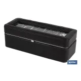CAJA GUARDA RELOJES 5 UDS PIEL NEGRA (PACK: 1 UDS) - Almacén de Ferretería Acor