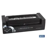 CAJA GUARDA RELOJES 5 UDS PIEL NEGRA (PACK: 1 UDS) - Almacén de Ferretería Acor