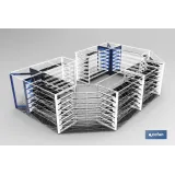 MARCO MOSTRADOR TRIPLE PARA RINCON 90º -525x525x920mm (PACK: 1 UDS) - Almacén de Ferretería Acor
